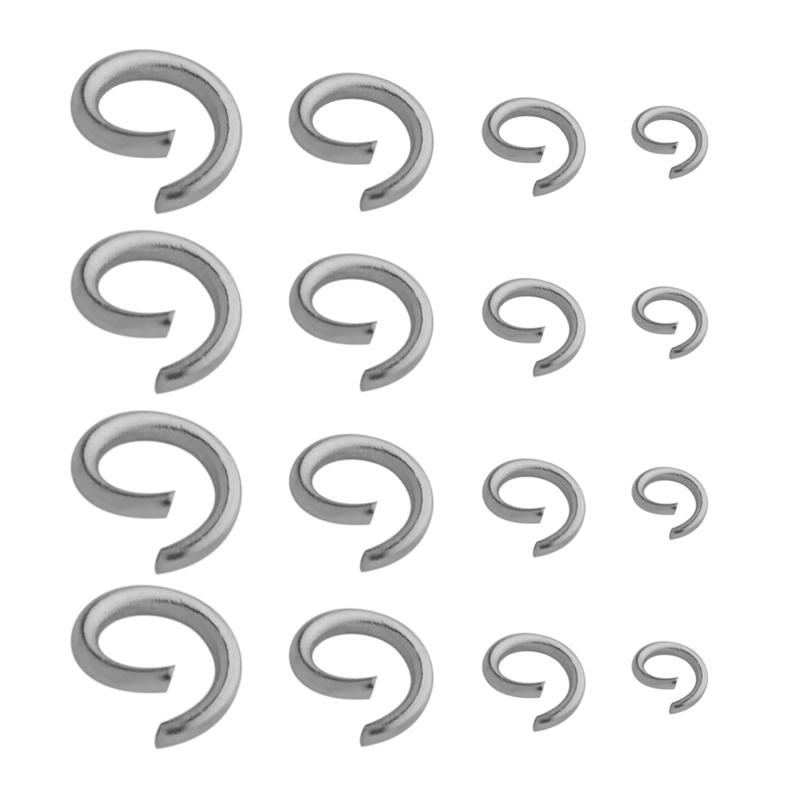 Pierścienie ze stali nierdzewnej, 3-8 mm, otwarte kółka ze stali nierdzewnej, różowe złoto, 100 szt., srebrne (0,6 x 4 mm)