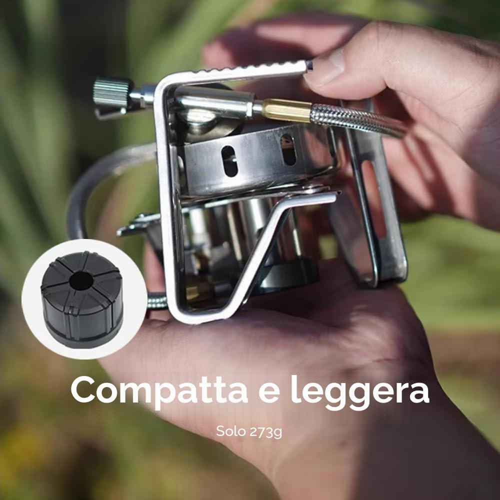 Fire-Maple FMS-125 Pro Fornello a Gas Portatile per Campeggio | Bruciatore Mini Pieghevole da 3200W per Cucina da Trekking con Accensione Piezoelettrica Bushcraft, Viaggi, Trekking e Attività Outdoor