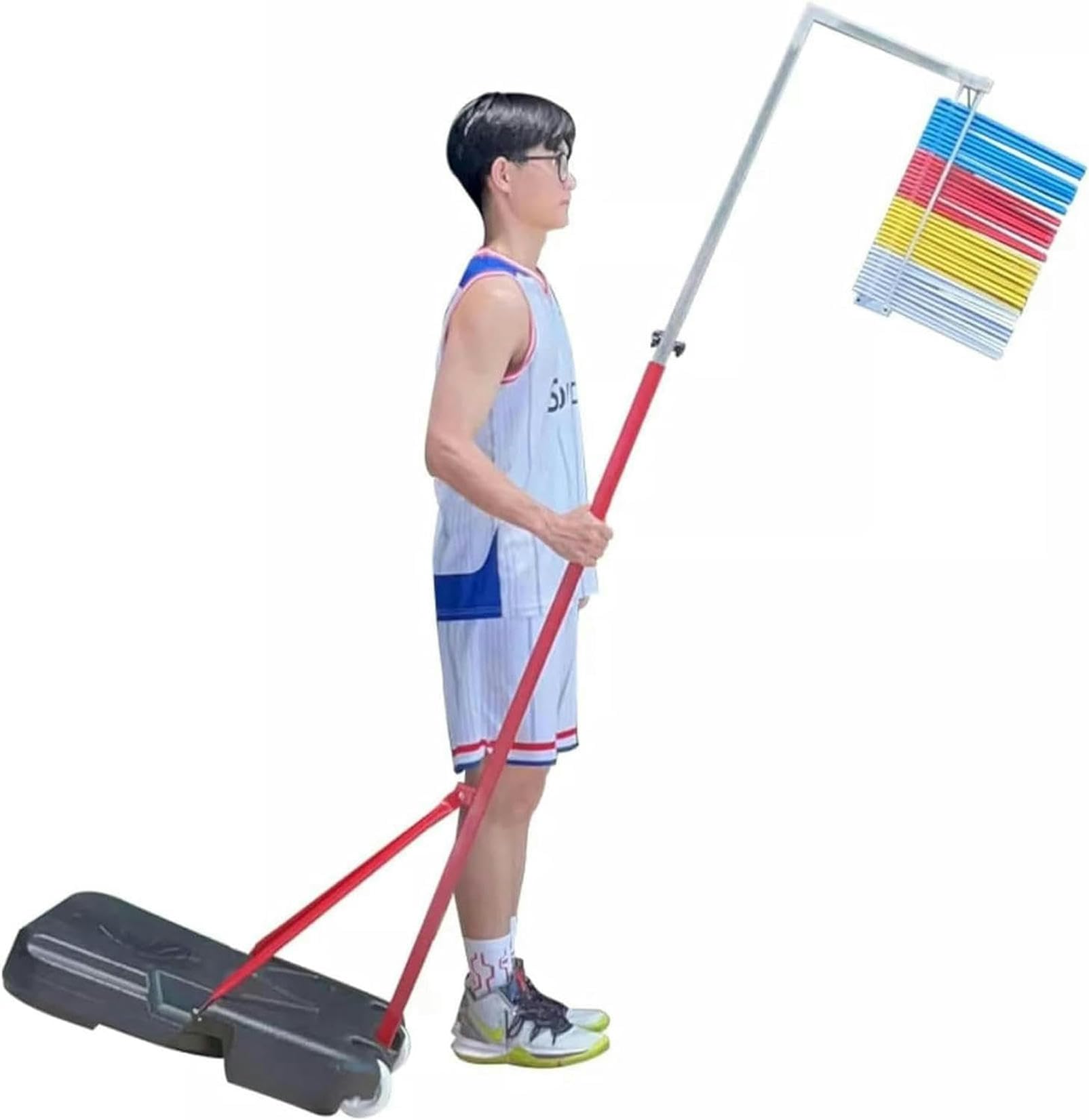 MYUYEE Portable Vertical Challenger Machine,1.3 M - 3.4 Jump Height Training Equipment,Bounce Touch Testing Scale,Jumping Measurement Tester