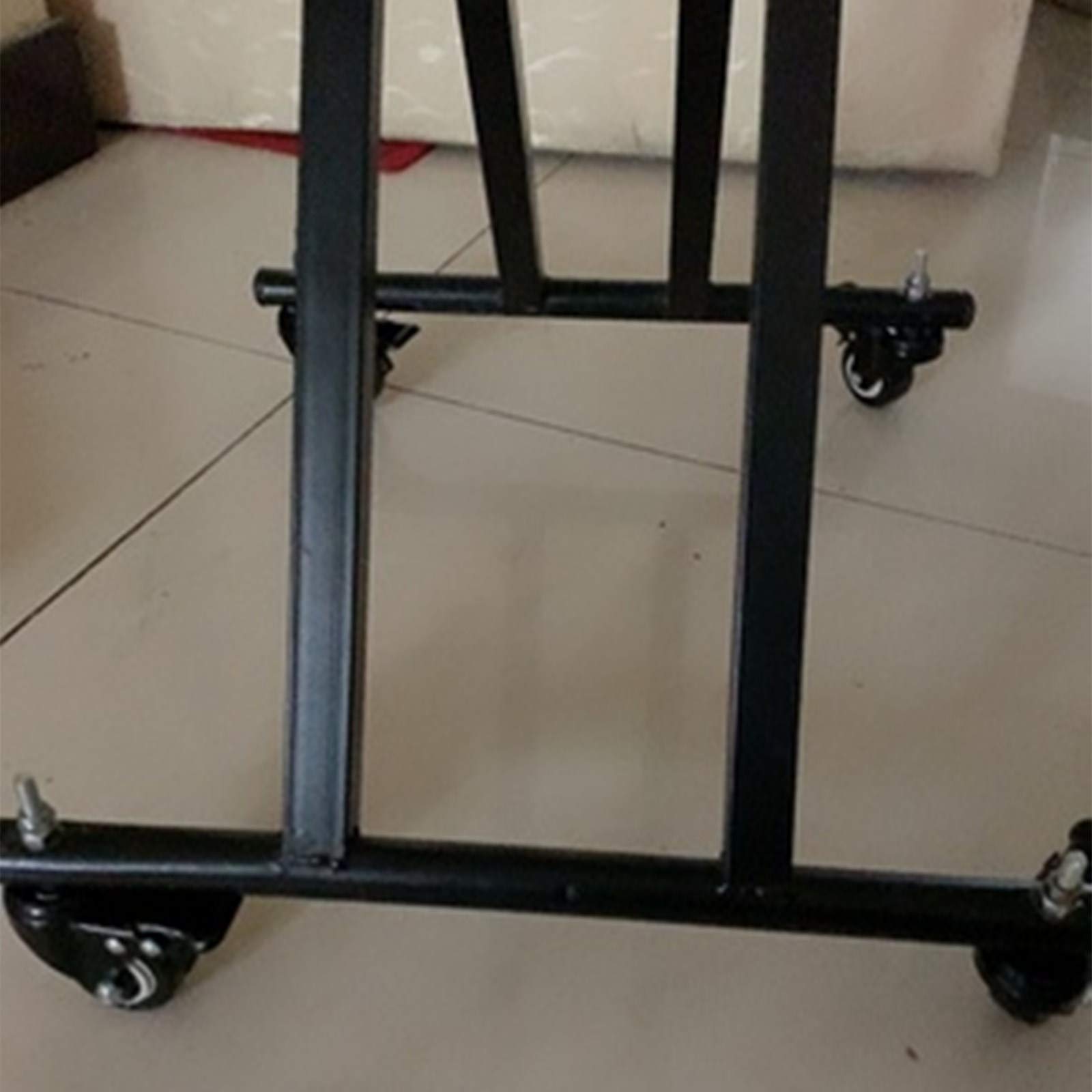 roulettes à Tige pivotante de 50 mm avec Tige filetée M10 × 100 mm, Remplacement d'établi, polyuréthane pour Petites étagères et Meubles, Double roulement, Charge 150 kg, Lot de 4 (Frein)