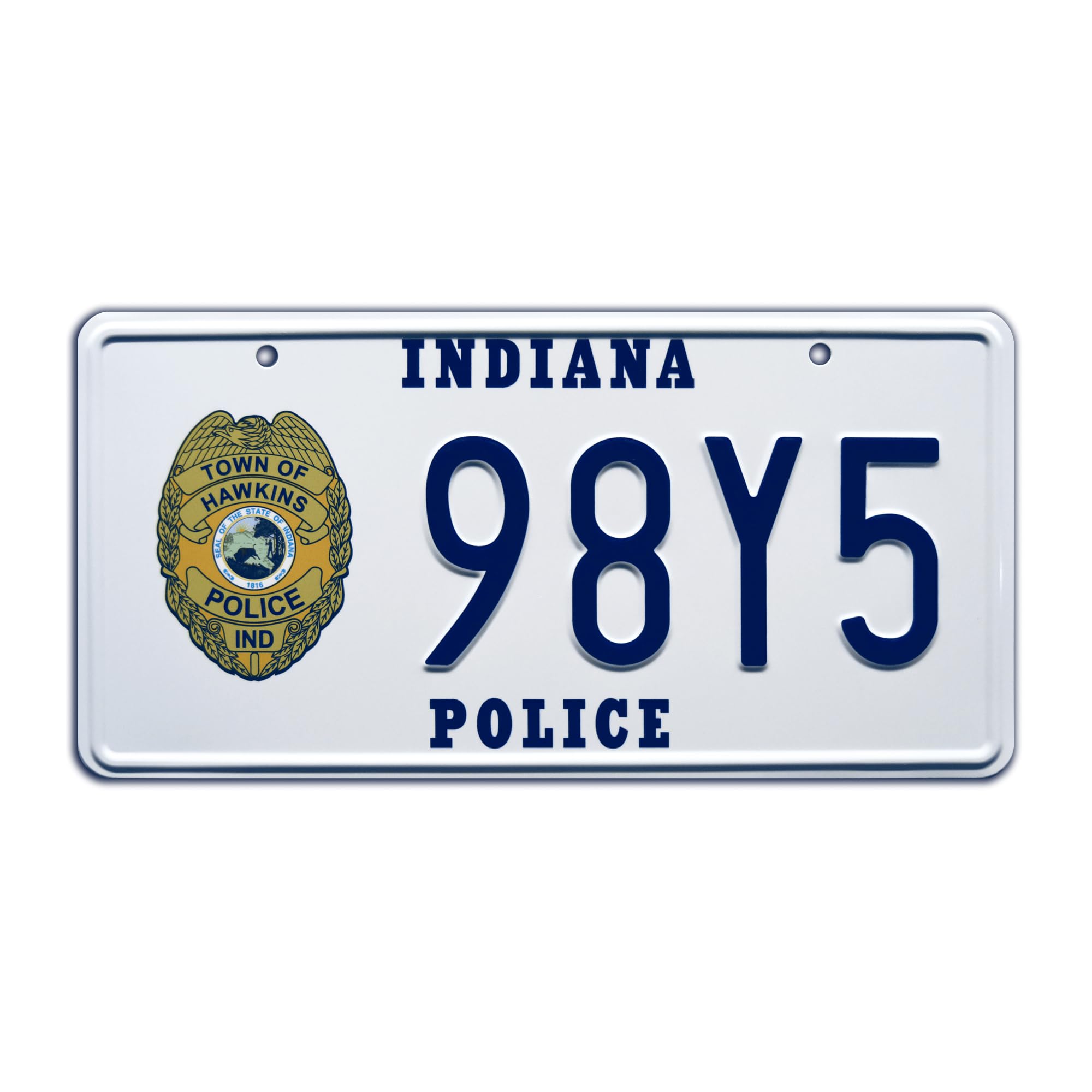 Celebrity Machines Hawkins Police Department | Hopper’s Blazer | Metal Stamped License Plate