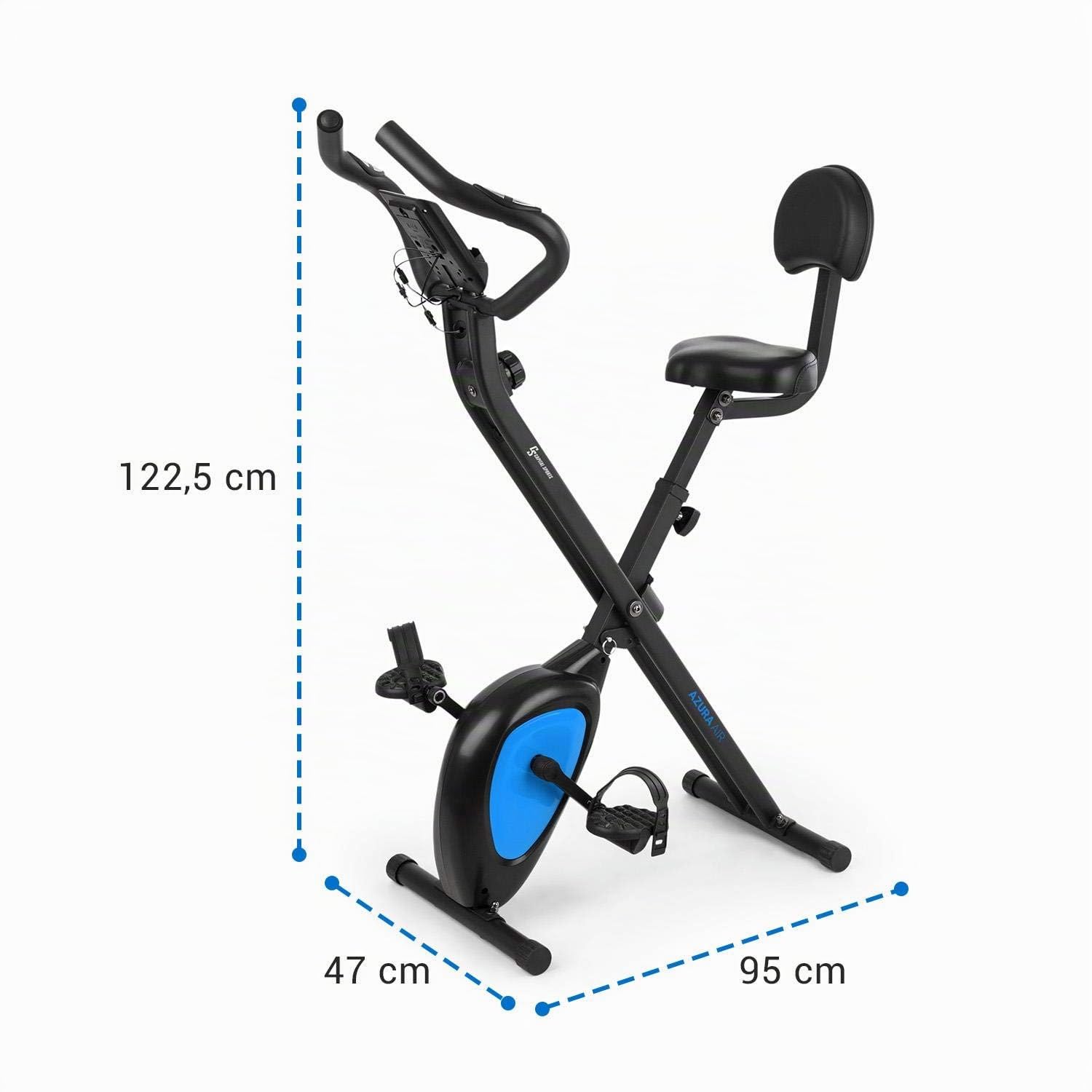 Capital Sports Azura Air Bicicleta Estatica Plegable, Ejercicio en Casa, Bicicletas Estaticas Spining Magnéticas para Hombres y Mujeres con Asiento, Bicis Estaticas Pleglables con Soporte Tablet