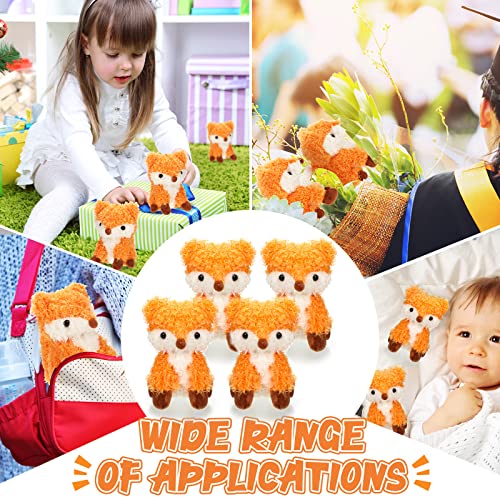 4 Pcs Fox Baby Plush Stuffed Animal Stuffed Fox Toy Small Fox Baby Stuff Woodland Stuffed Fox Plush Toy For Nursery Home Bedroom Decor Animal Theme Party Supplies, 5 Inches, Brown And White #TOP5