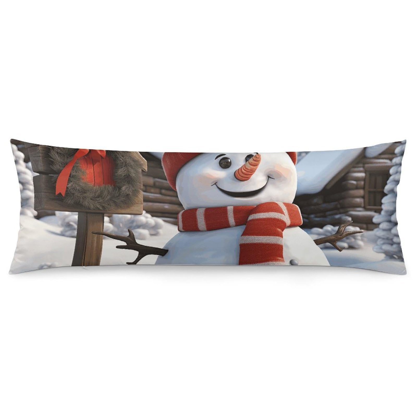 2 Pack Pillow Cases for Hair and Skin, Soft Breathable Pillow Case Covers with Hidden Zipper, Sign Snowman Pillowcase 20"x54" Pillow Covers for Sleeping Gift