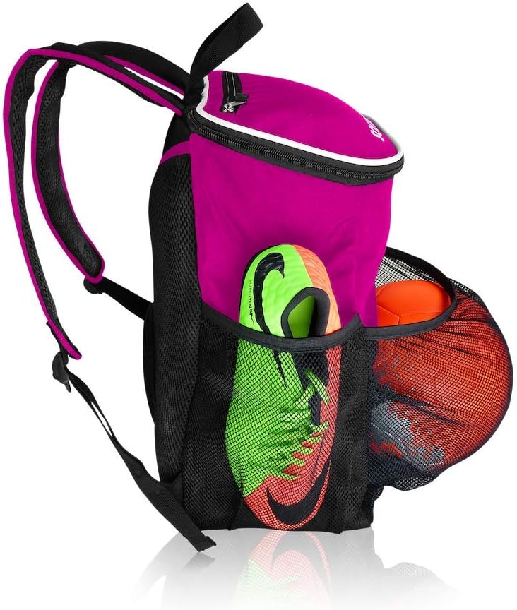 Soccer Backpack with Ball Holder Compartment - for Boys & Girls | Bag Fits All Soccer Equipment & Gym Gear (Black)
