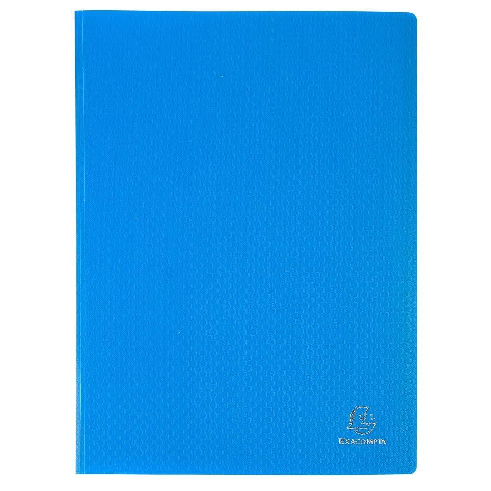 Exacompta 8822E 20er Pack Sichtmappe Opak aus blickdichtem Kunststoff für DIN A4 mit 20 Kristallhüllen perfekt für die Schule und das Büro Aktenhülle Prospekthülle 1 Stück blau