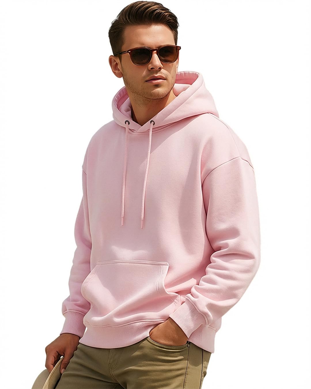 bewakoof Men's Pink Oversized Hoodie-picture-13