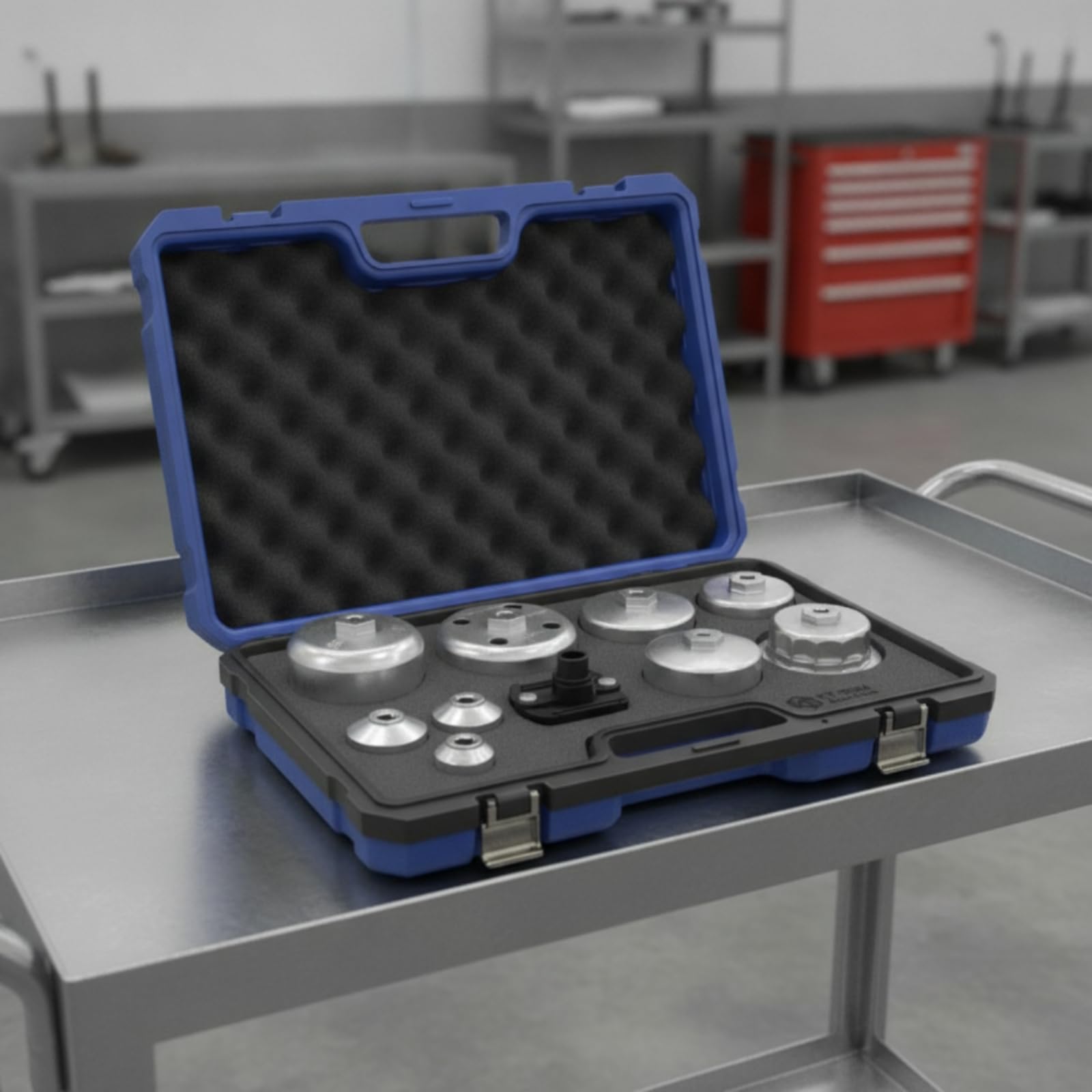 Qianly 10 Einheiten Ölfilterkappen-Schlüsselsatz mehrteilig Ölfilter-Schlüssel-Set mit Koffer Ölfilterwerkzeug mit Transportkoffer für Garage