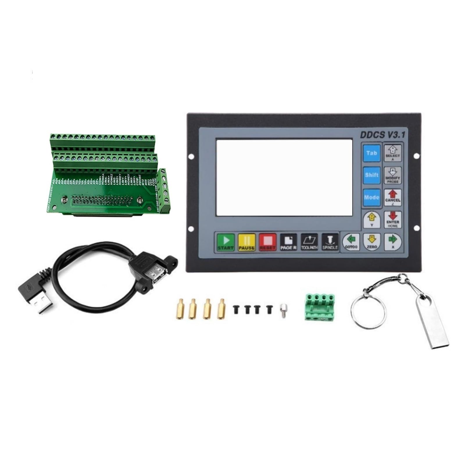 Kontroler CNC, DDCSV3.1 CNC Offline System Sterowania Ruchem Kontroler Ruchu Silnika Zamiast Metalowej Obudowy Systemu do routera CNC, tokarki(4 axis)