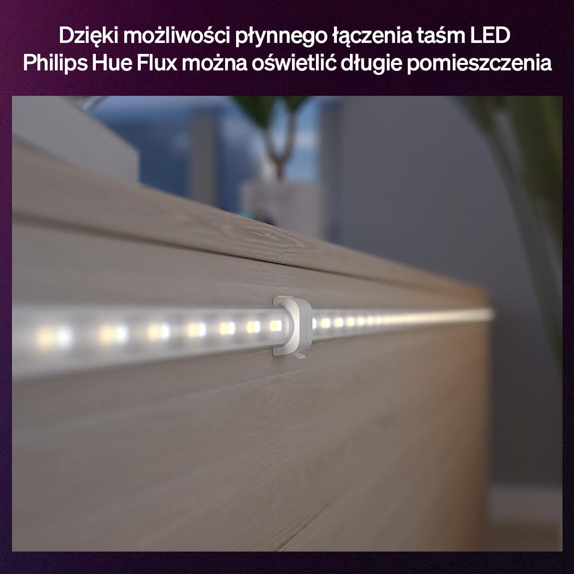 Hue Flux Connector do Taśm LED, Akcesoria, Łącznik Liniowy, Elastyczny Montaż Wewnętrzny, Jednolite Światło, Łatwa Instalacja, 4-pak