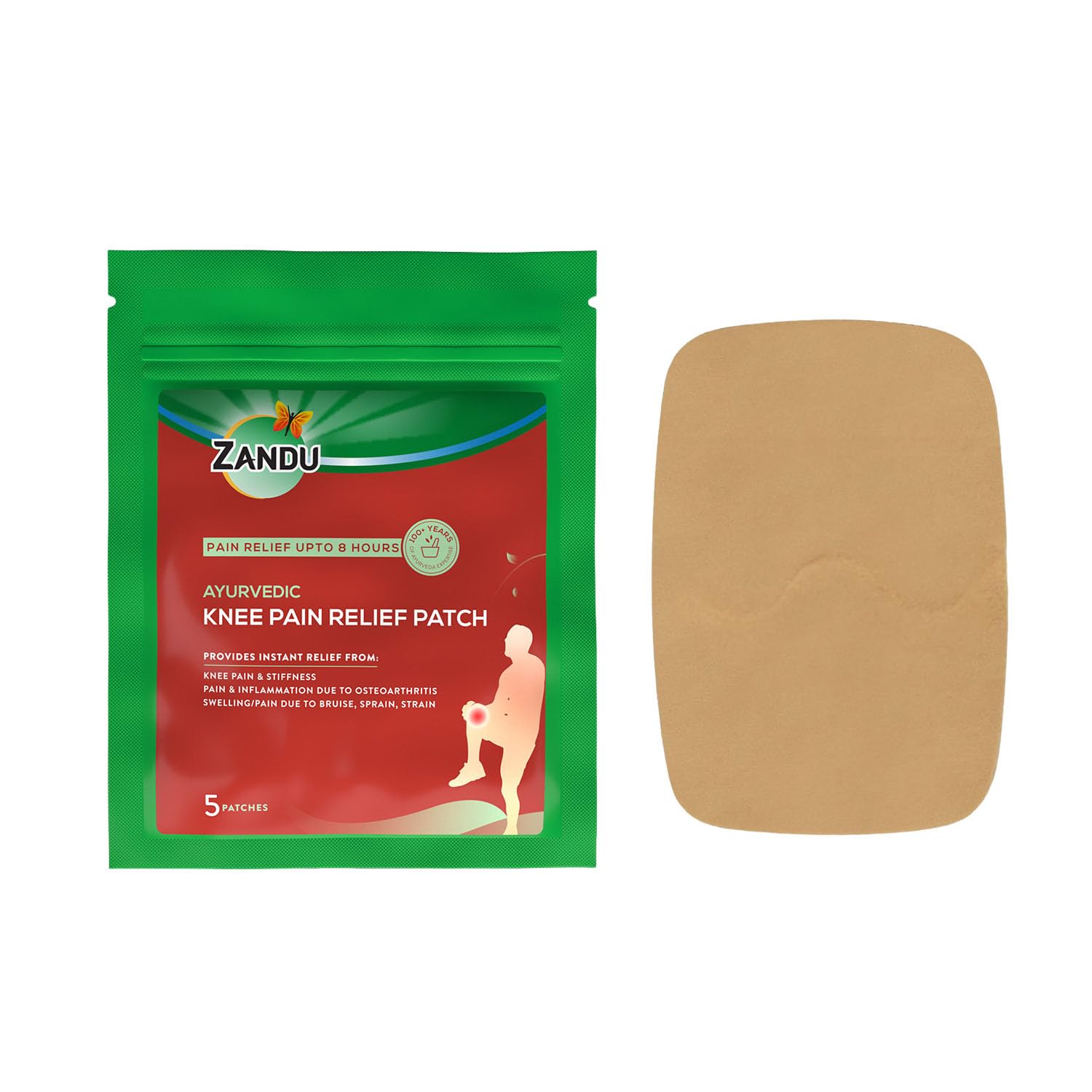 Zandu Ayurvedic Knee Pain Relief Patch (Pack of 5 Patches) - A Pain Relief Patch for Helping Reduce Joint & Muscular Pain | Provides Relief from Knee Pain Associated with Osteoarthritis & Back Pain-image-33
