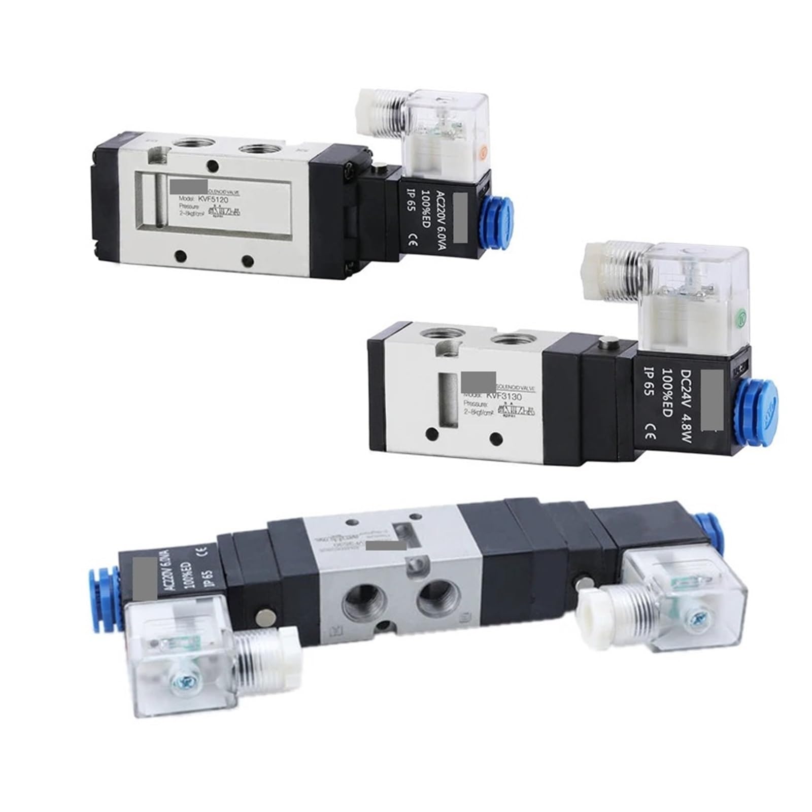 Válvula de control de aire VF5520-03 AC24V de doble bobina y 5 puertos para cilindros