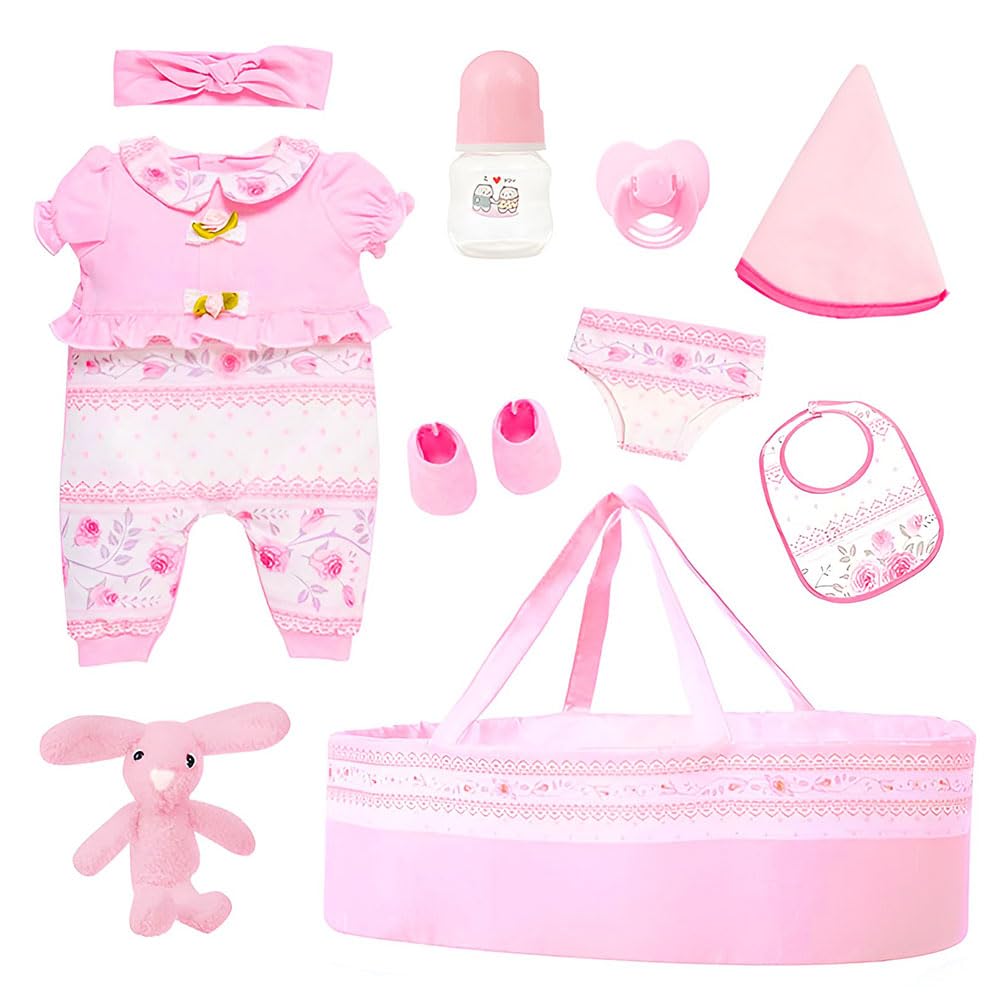 Reborn-Baby Dolls Toy Set for 17-22 in, 10 Piece Baby Doll Accessories Set