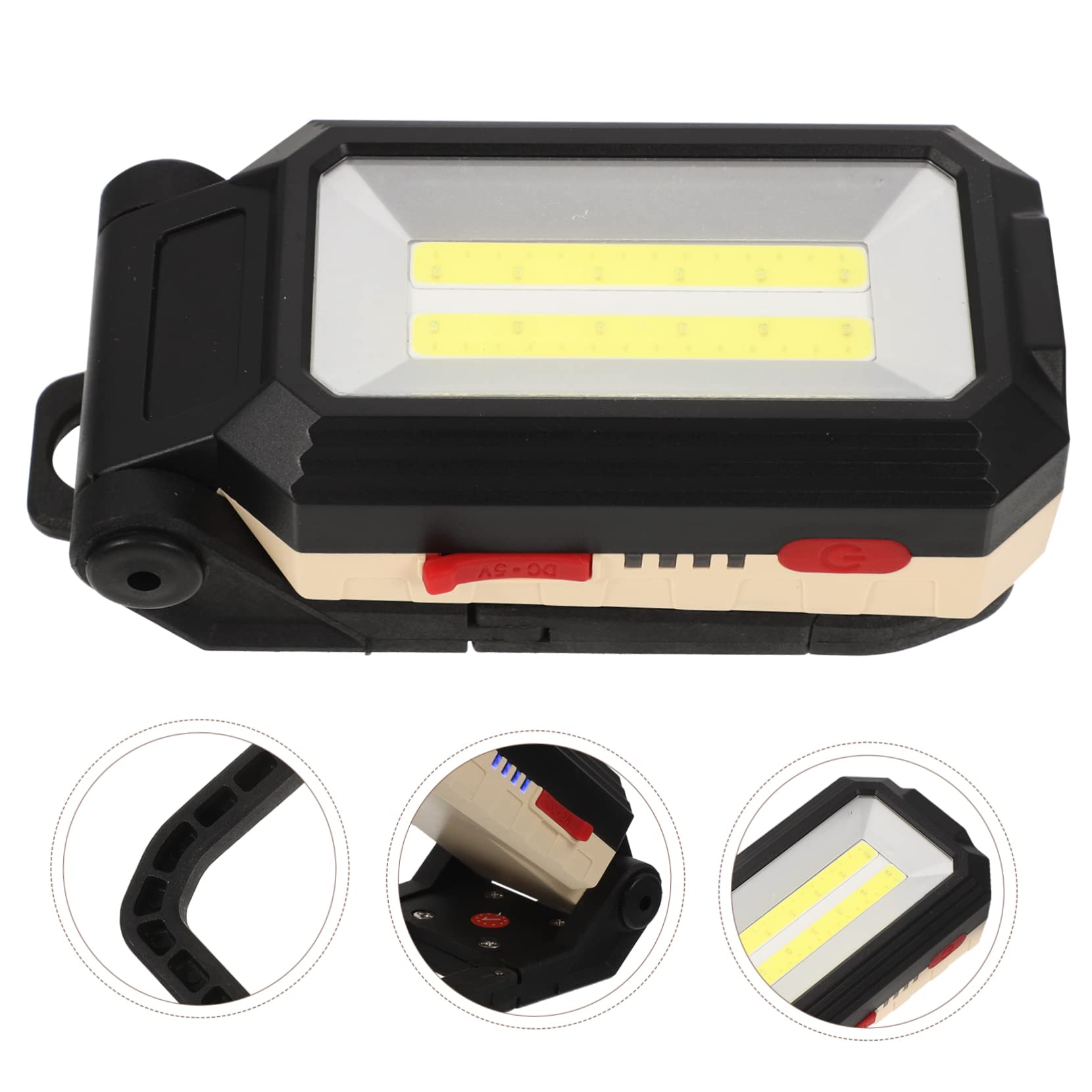 Wiederaufladbare LED Arbeitsleuchte Schwarz mit Magnet, Verstellbar