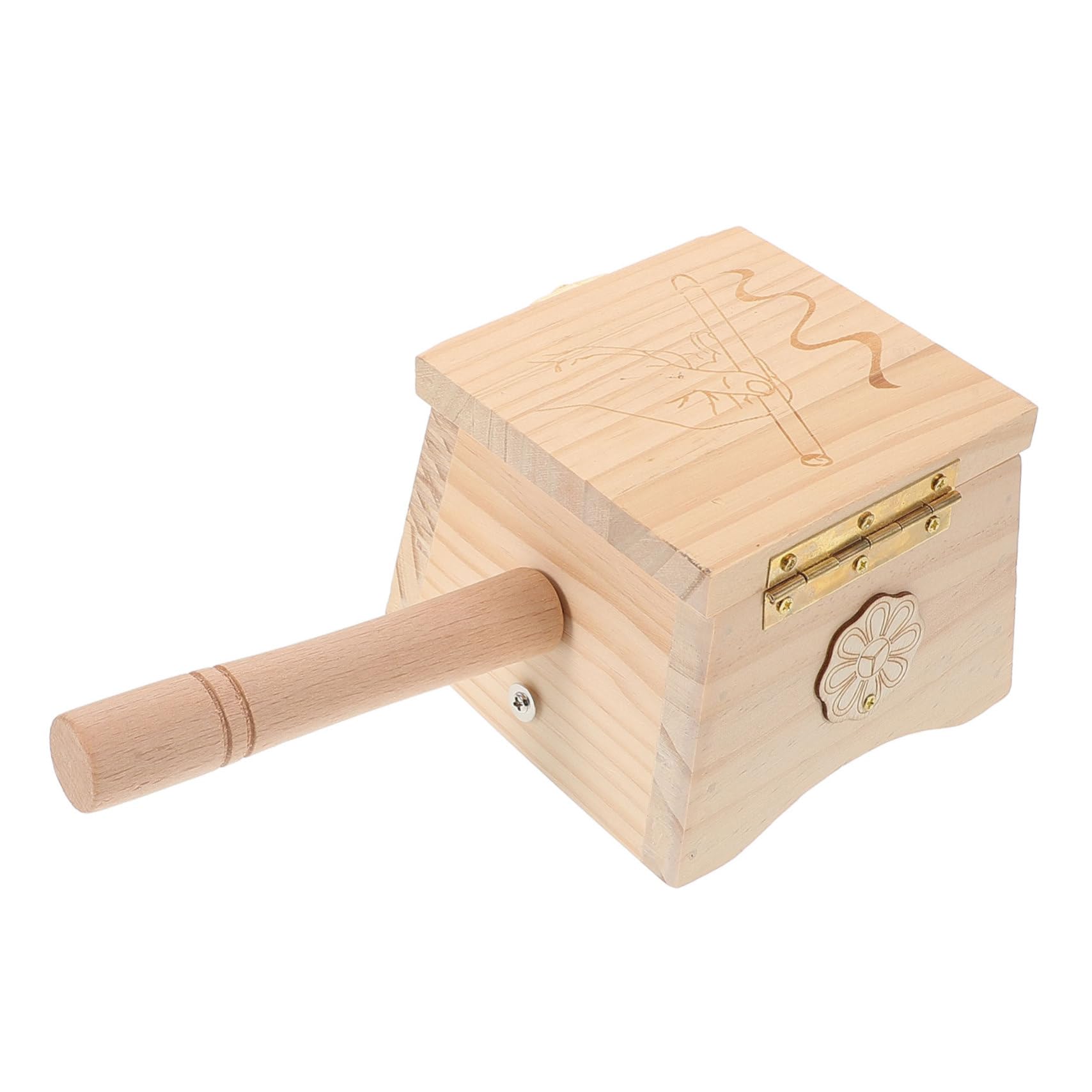 COLLBATH Moxibustion Case for Moxa Sticks Wooden Box Flat Bottom Moxa Box Safe and Comfortable Moxibusti
