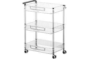 3-Tier Rolling Utility Cart Organizer for Quick and Easy Storage