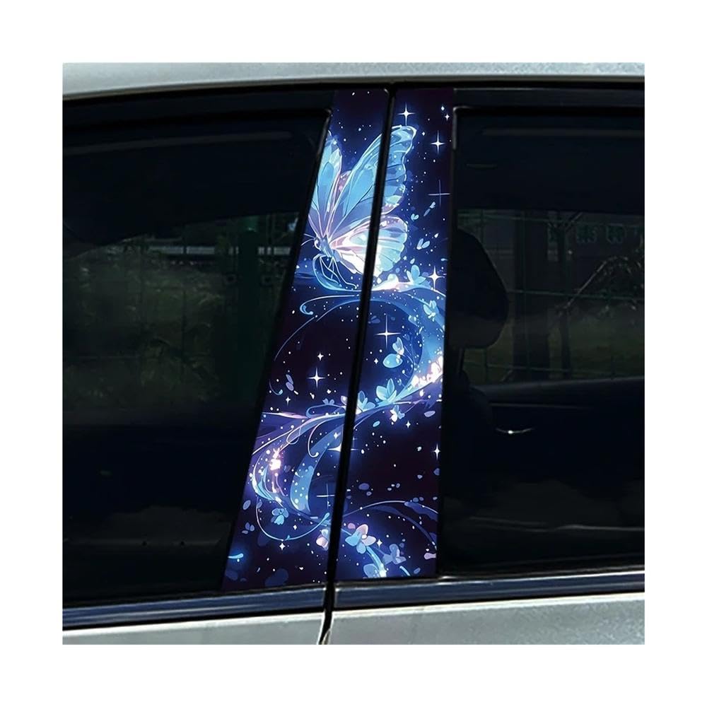 Bertdcx J Butterfly Car Stickers Diy Car B-Pillar Cover Scratches Pet Decals Auto Parts(,1Pcs)