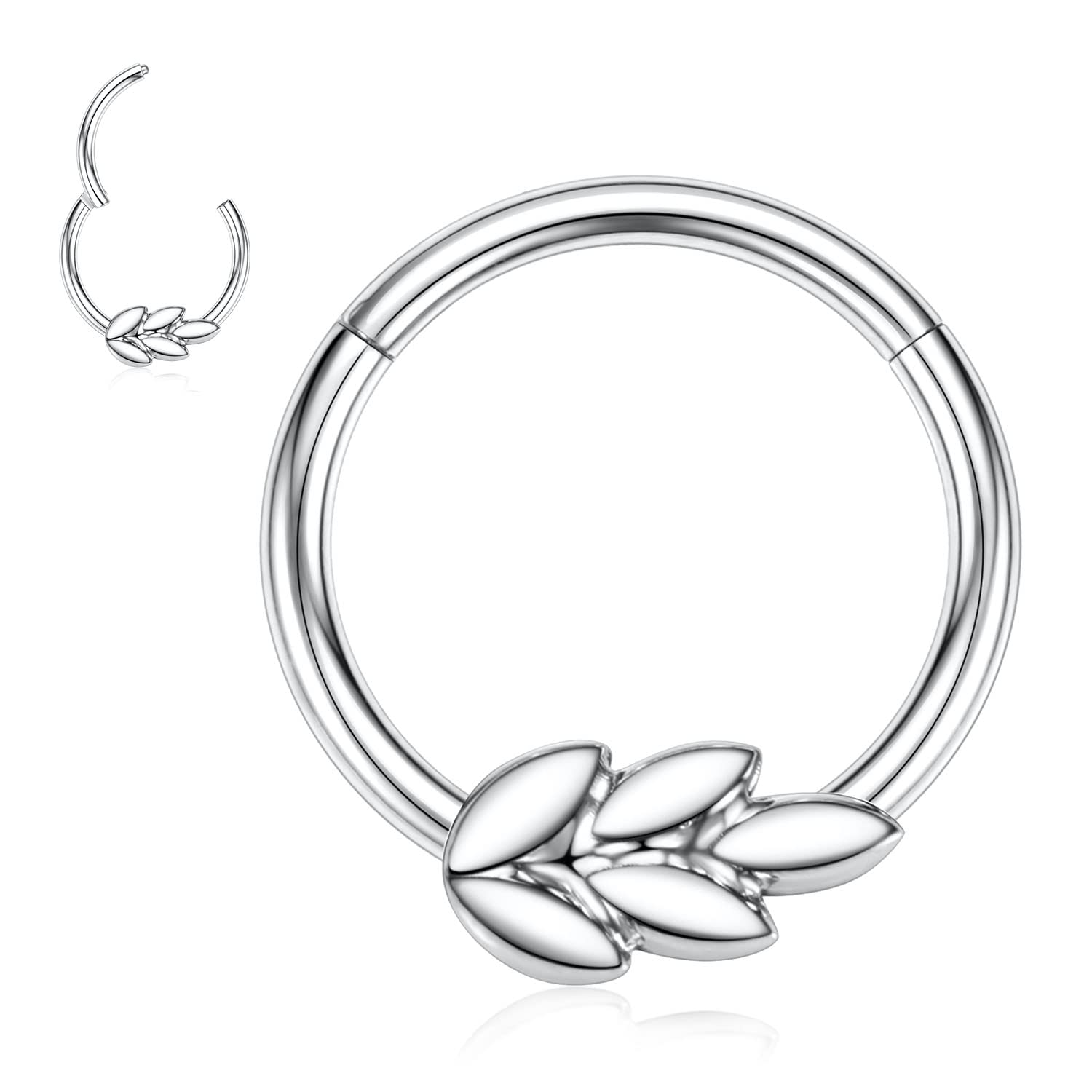 hengkaixuan Unique Animal Shape Septum Nose Ring Septum Jewellery 16G Daith Earrings Surgical Steel Nose Hoop Septum Clicker Conch Piercing Jewellery Rook Helix Tragus Cartilage Lobe Hoop Earring — view 31