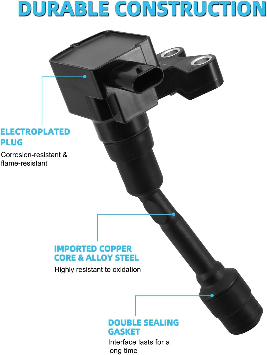 Set of 3 UF736 Ignition Coil Pack & Iridium Spark Plugs For Ford EcoSport 1.0L 1.5L 2018-2021,Focus 1.0L 2015-2018,Fiesta 1.0L 2014-2017,Replace # CM5Z12029B CM5Z12029C C949 GN10635 COP637