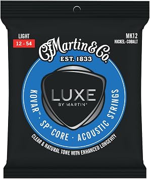 LUXE BY MARTIN  Kovar  SP  Core Guitar Strings MK12 - Light Gauge | Nickel-Cobalt Alloy Winding and SP Core | Low Tension, Balanced Tone, and Long Lasting Performance