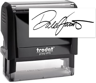 Trodat 4915 Signature Stamp - Custom Text Stamp - Choose from Many Fonts & 15 Ink Colors!