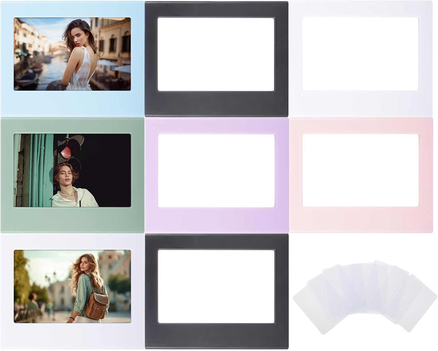 8 Packs Magnetic Photo Frame for WIDE EVO/400/300/210 Instant Camera Film, 4.25x3.38 In Photo Refrigerator Magnet Frame - Display Small Picture Frame for Instax WIDE Camera Film - Colorful