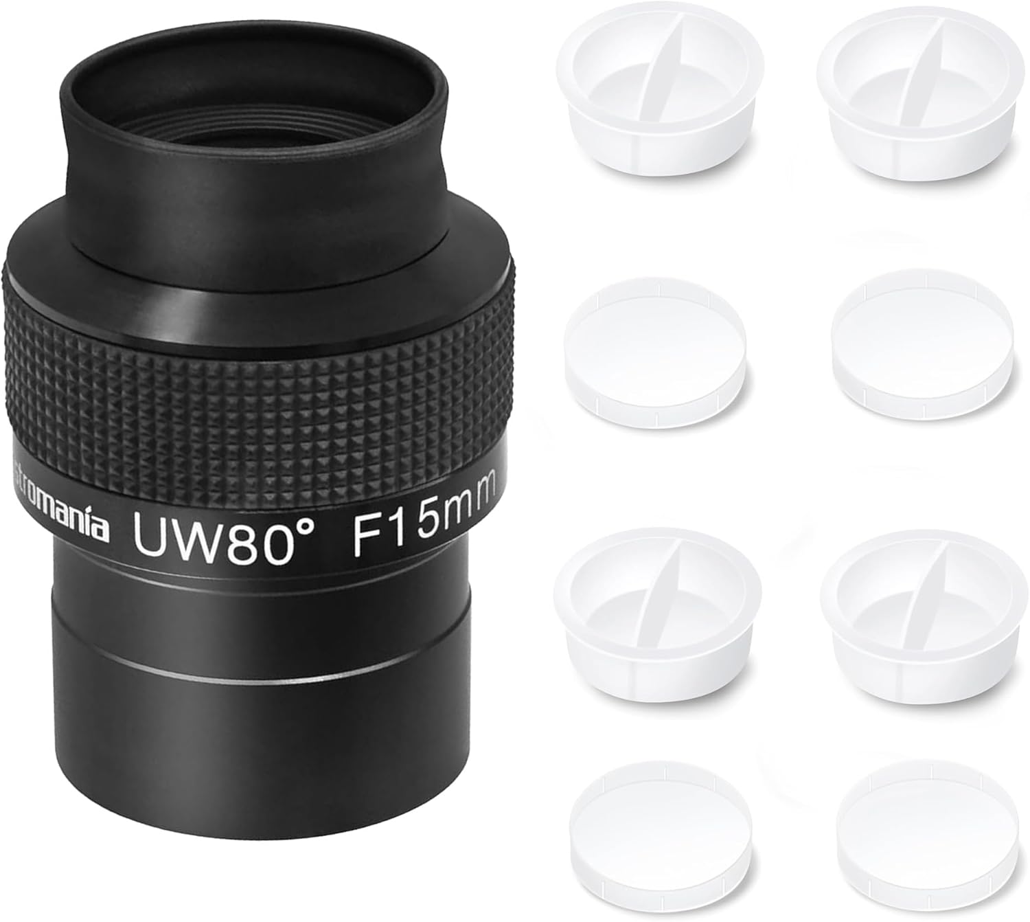 Astromania 2 Inch Telescope Eyepiece Dust Caps - Bundle with - 2 inch 15mm Ultra Wide 80 Degree Eyepiece