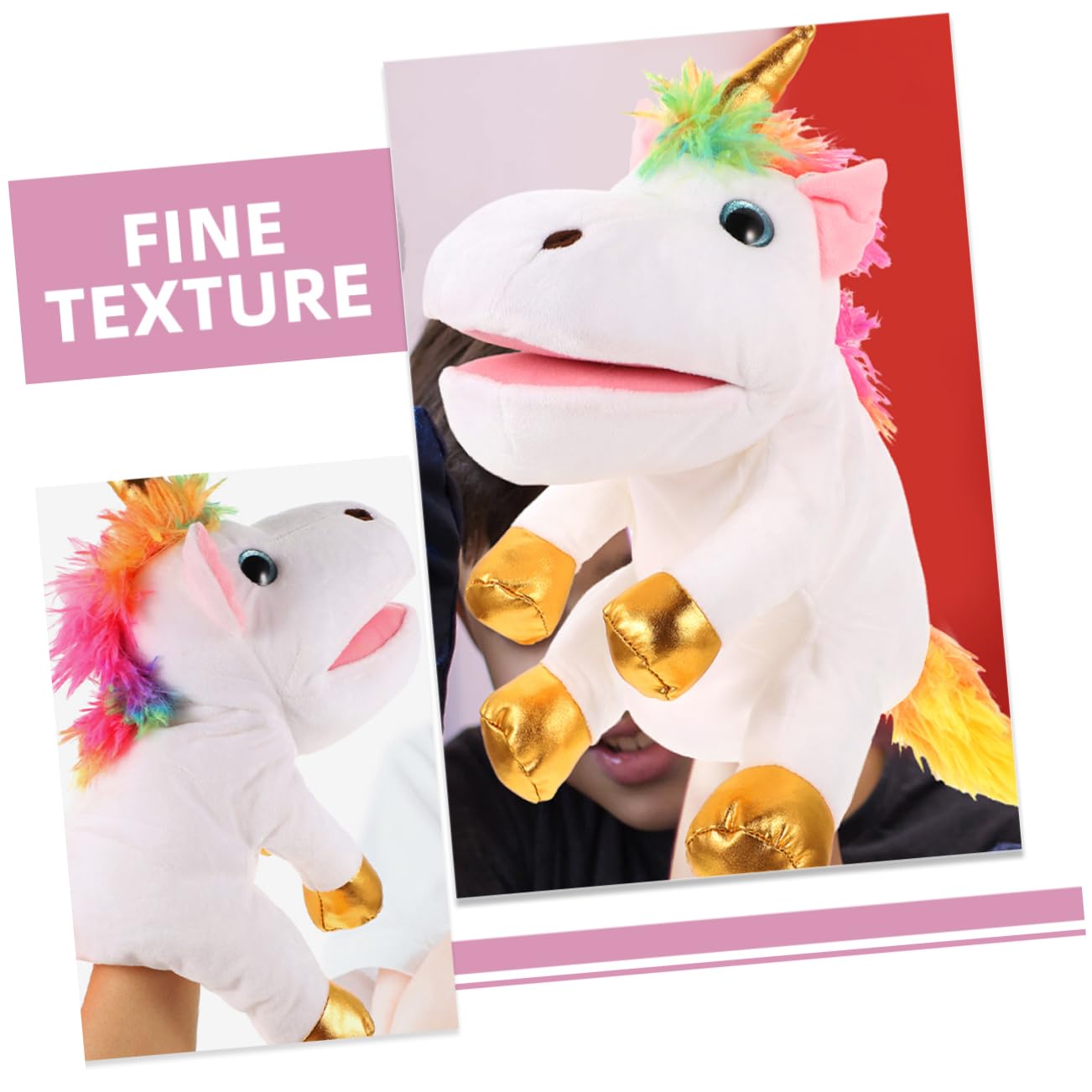Alasum Marioneta de Mano de Unicornio de Peluche Juguete Interactivo para Contar Historias Adultos Mediano para Fiestas Infantiles y Educativos