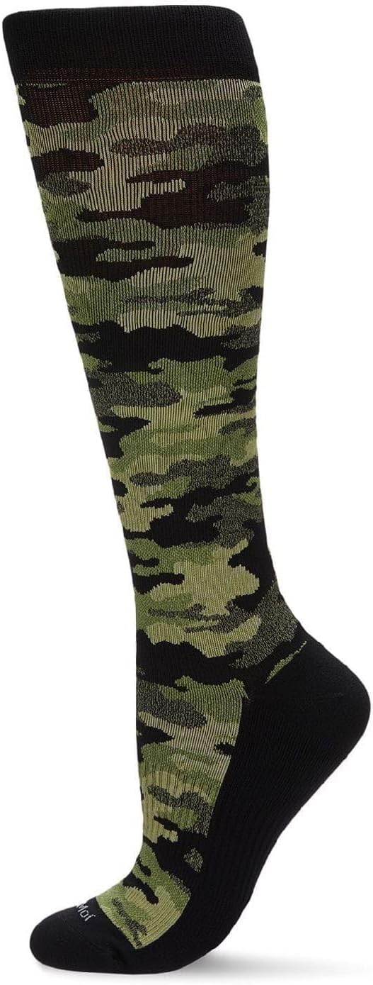 MeMoi Wellfit Unisex Camo Nylon 15-20mmHg Graduated Compression Socks