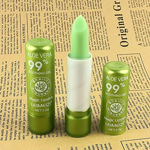 Aloe Vera Lipsticks, Long Lasting Moisturizing Lipstick,Moisturizing Lip Balm, Color Changing Lip Gloss Lipstick Beauty Tool Aloe Vera Lip Care Balm 3.5g (2PCS)