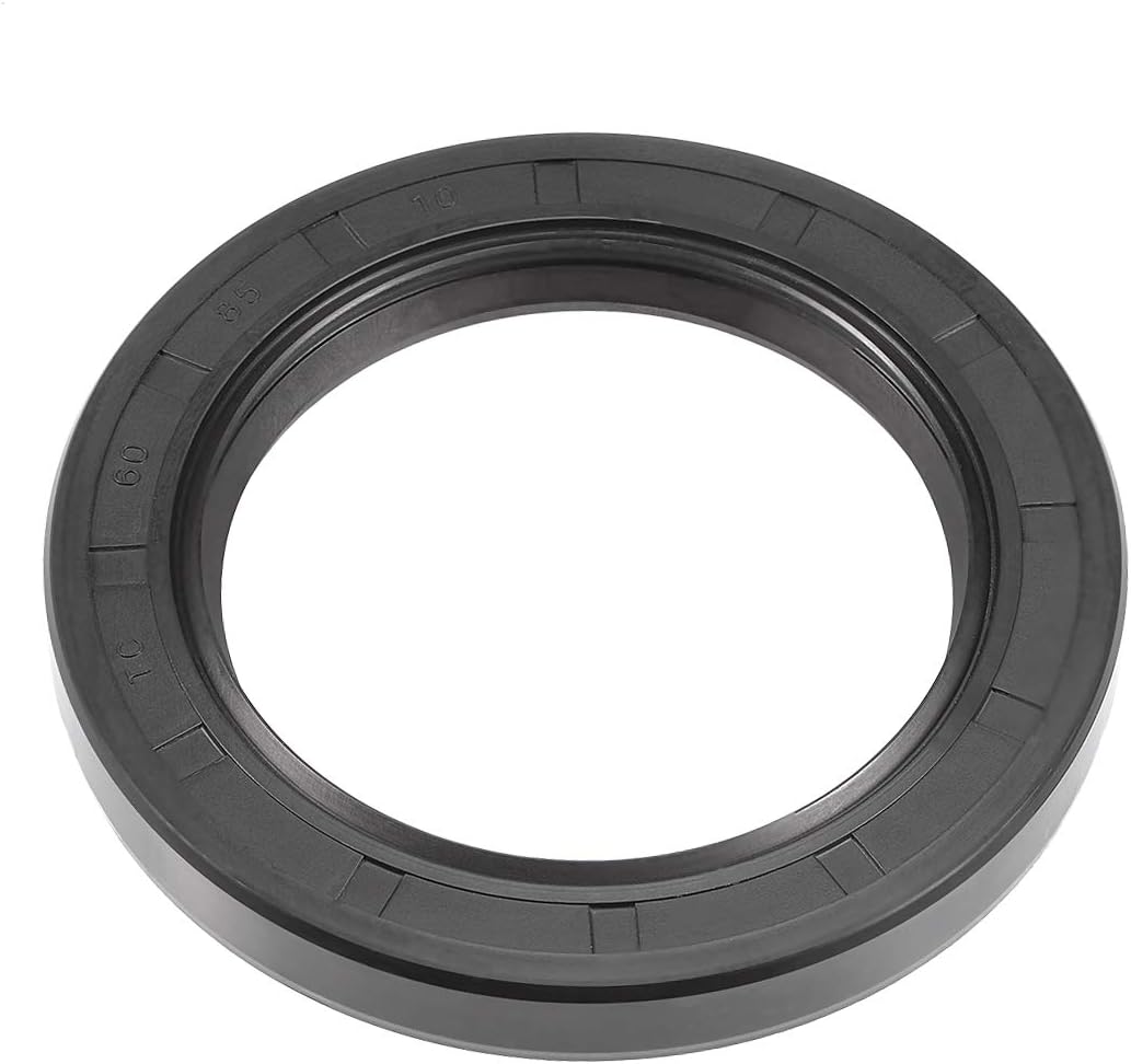 uxcell Oil Seal, TC 60mm x 85mm x 10mm Nitrile Rubber Cover Double Lip with Spring for Bearing Shaft, Black Pack of 1