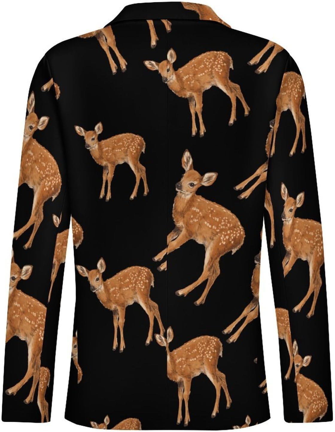 Cute Fawns Suits Blazer for Men Casual Buttons Lapel Jacket