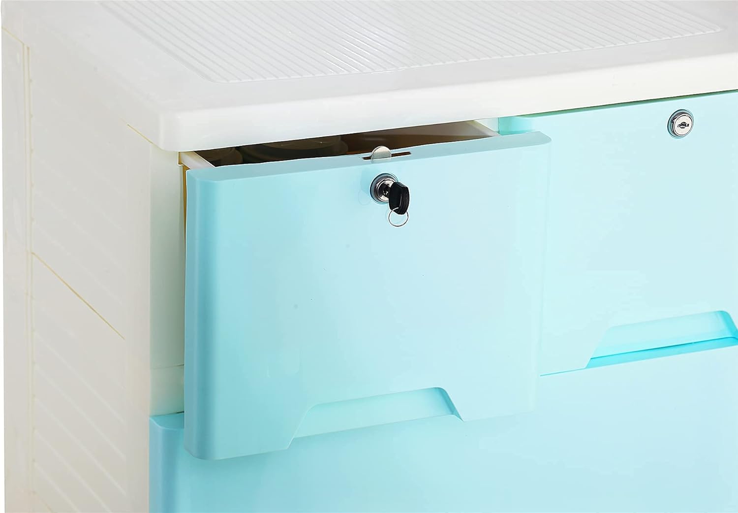 Vividness Plastic Drawers Dresser,Tall Dresser,Sturdy Organizer Unit,Easy Pull Closet Drawers,Storage Cabinet for Clothing,Nursery,Bedroom-6 Drawers (BLUE) : Baby