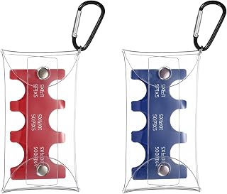 PATIKIL 2Pcs Japanese Yen Coin Organizer 6Slots with PVC Bags Red/Blue | Japanese Coin Sorter Purse Plastic Hard Case Yen Change Organizer