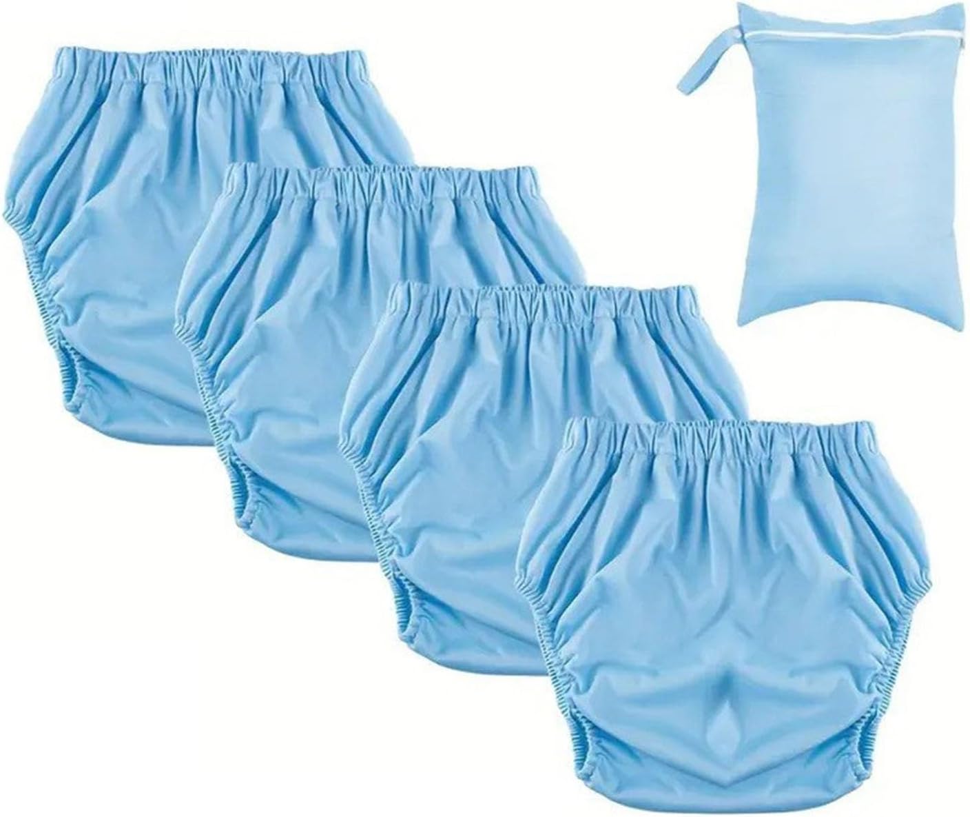 4 Pcs Adult Diaper Cover for Incontinence,Adult Plastic Pants Pull On Cover Waterproof Reusable Leakproof Underwear Plastic Diaper Covers for Women Men