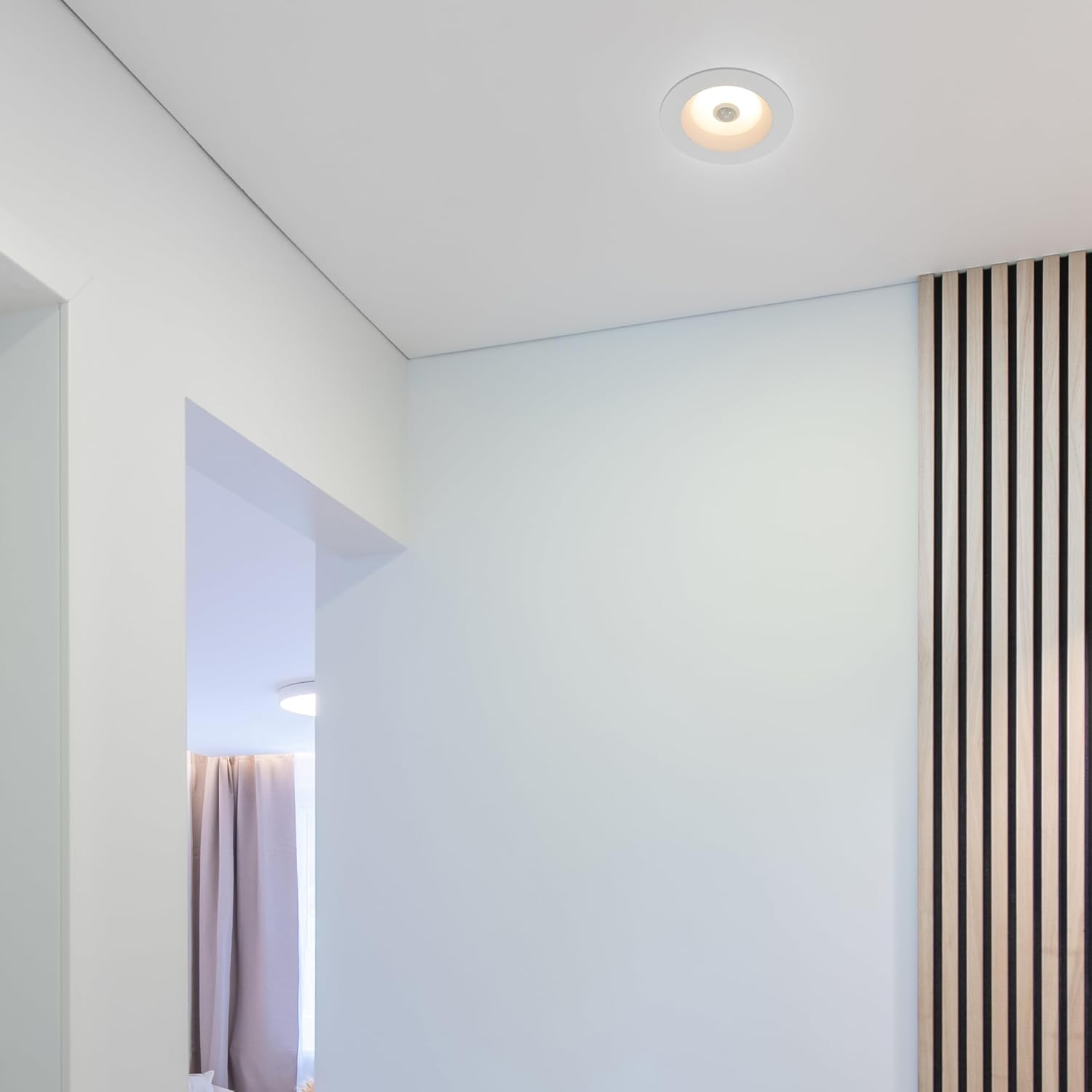 Maxxima 4 in. Retrofit LED PIR Motion Sensor Downlight - 1000 Lumens, 9 Watts, 5 CCT 2700K/3000K/3500K/4000K/5000K, Energy Efficient Indoor Ceiling Lighting Fixture