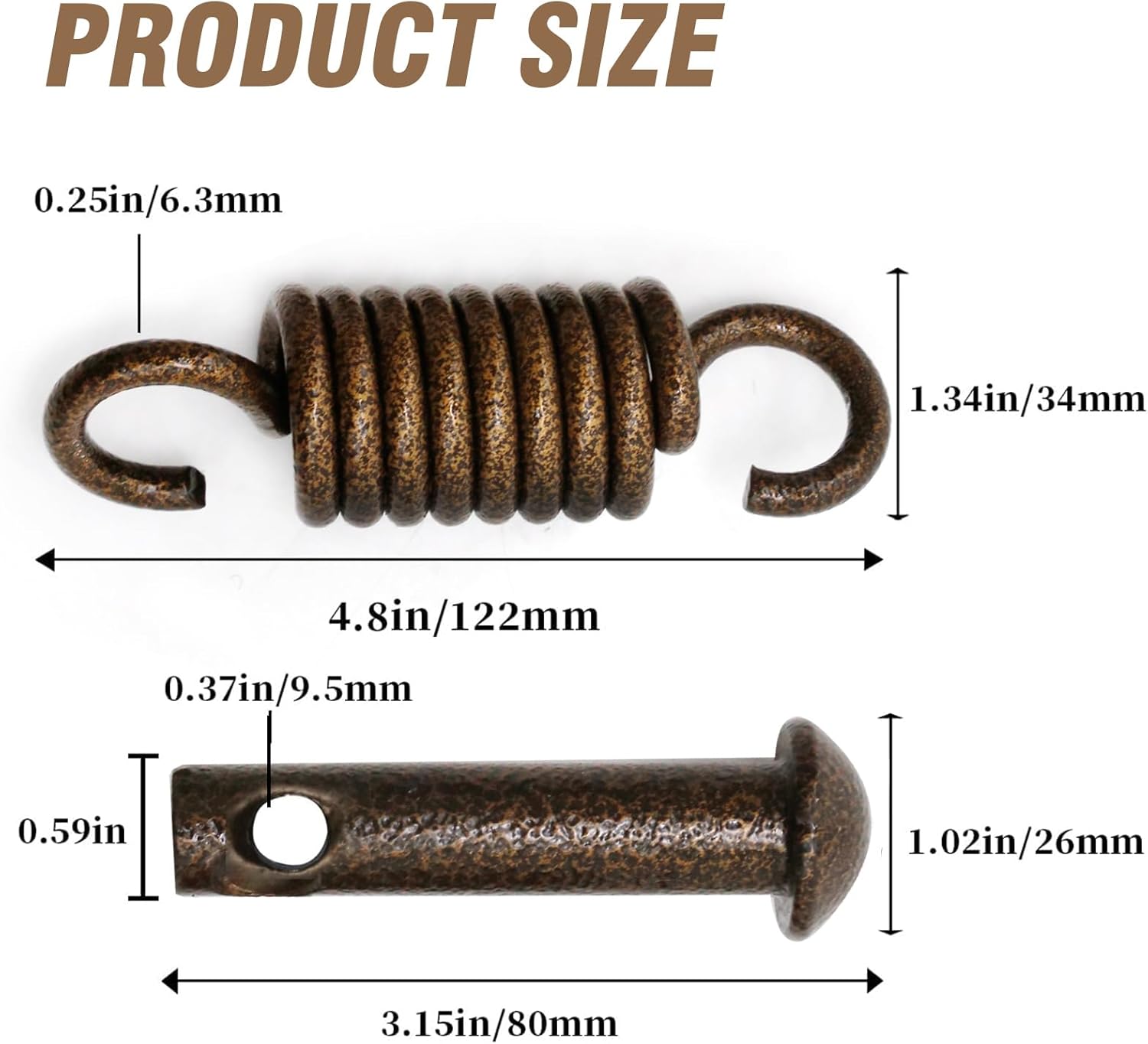 EATAKWARD Hammock Chair Ultimate Hanging Kit 500lbs, Egg Chair Ultimate Hanging Kit, Spring Pin Plug Hardware for Basket Chairs Hammock and Porch Swings(Brown) - Image 4