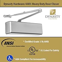Vista 6 de Dynasty - Cierrapuertas de resorte ajustable hidráulico de grado comercial, serie 4401, cumple con acabado de aluminio rociado ADA