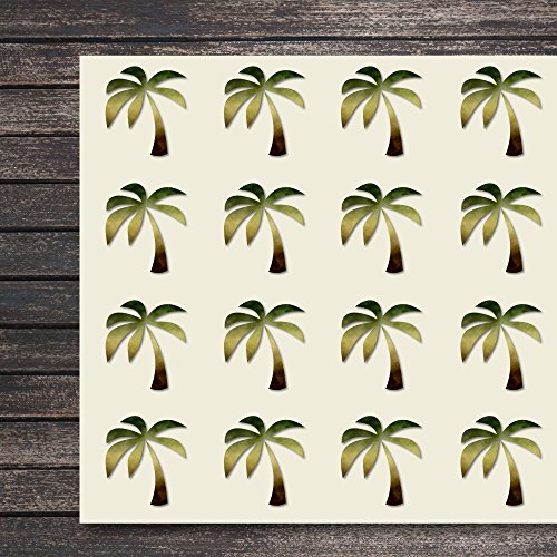 Palm Tree Palm-Tree Craft Stickers, 30 Stickers at 1.5 inches, Great Shapes