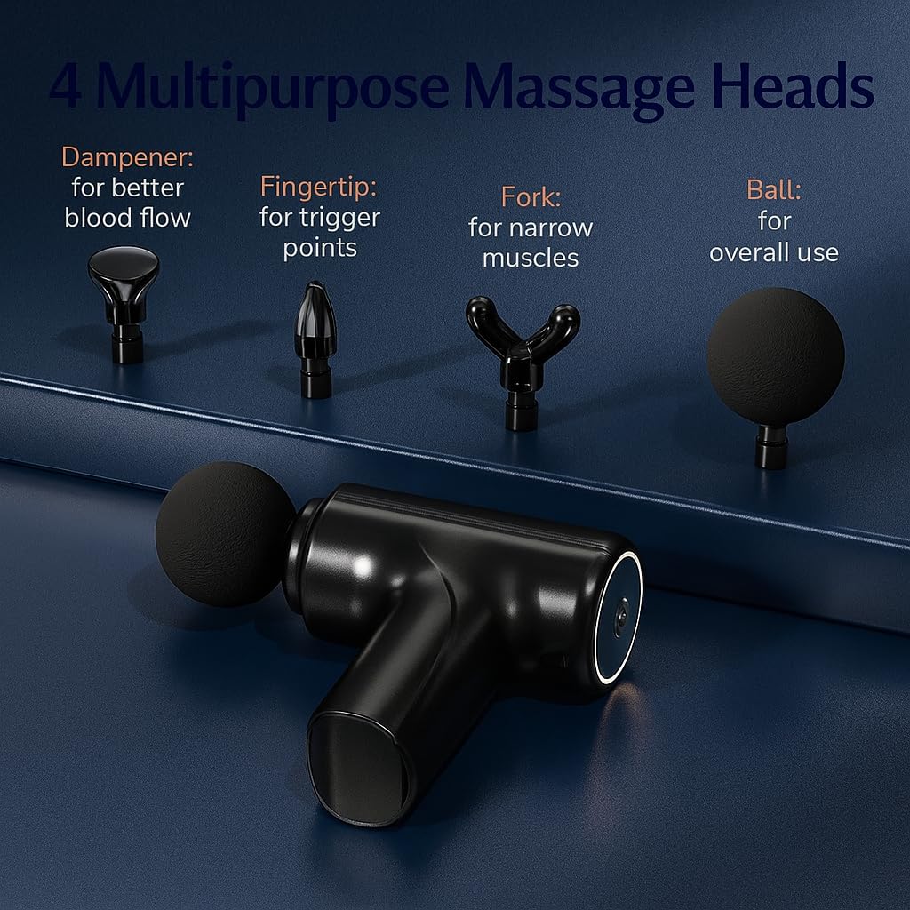 Compact deep tissue muscle massage gun | 6 speed mode, type-C charging | Portable handheld massage for neck, shoulder, back, weapon and legs | Relieves muscle stiffness and fatigue (multicolored) Compact deep tissue muscle massage gun | 6 speed mode, type-C charging | Portable handheld massage for neck, shoulder, back, weapon and legs | Relieves muscle stiffness and fatigue (multicolored)
