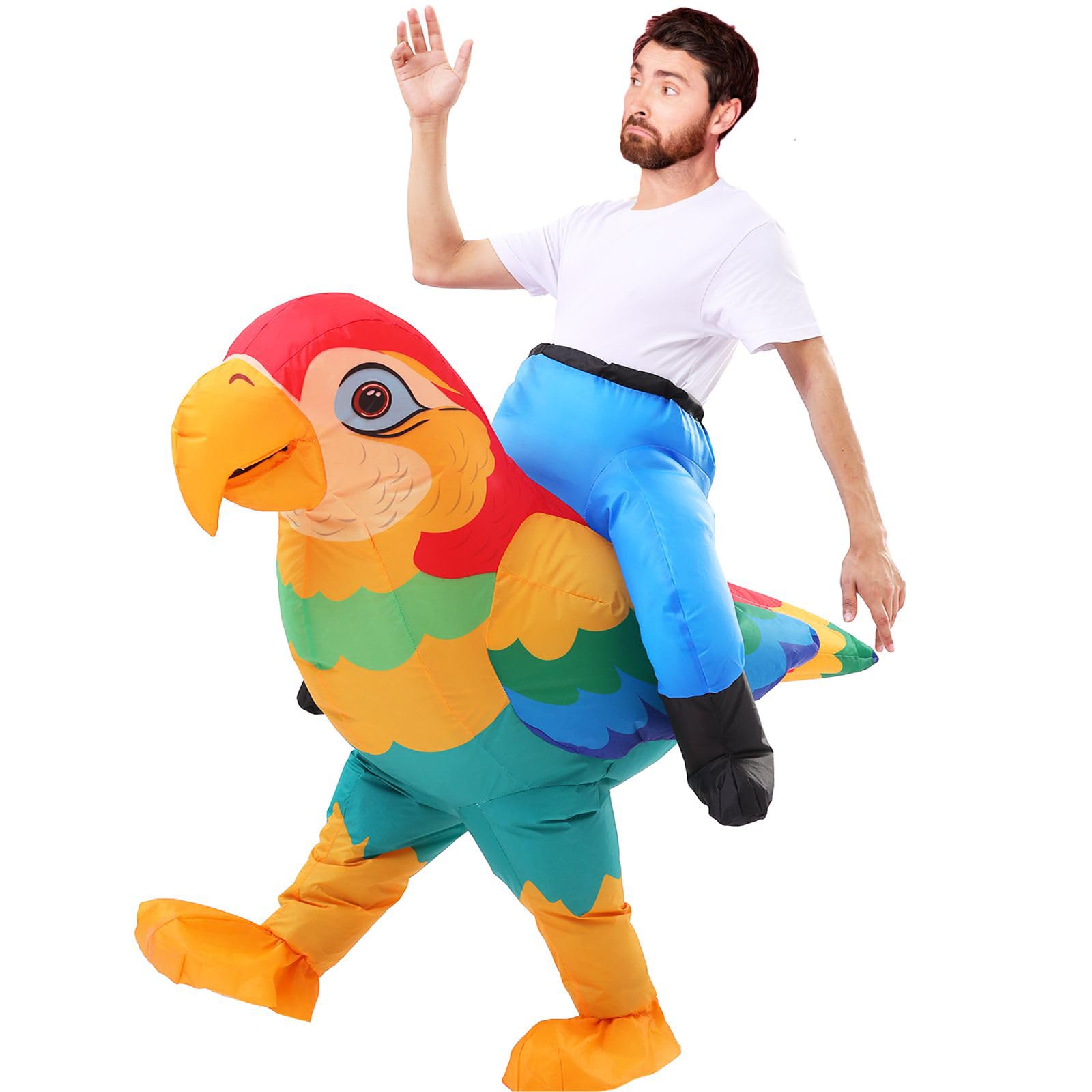 zelkphy Inflatable Parrot Costumes Blow up Parrot Costume Funny Halloween Costumes Party Cosplay Outfit Fancy Dress up (parrot)