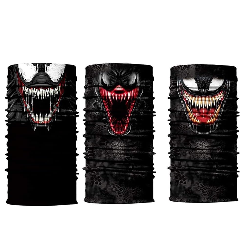 DHSOU 3PCS Elastic Neck Gaiter Breathable Bandana Versatile Balaclava Face Scarf Headwrap for Fishing Cycling Running