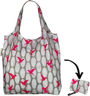 Re-Uz Lifestyle Shopper - pieghevole borse della spesa riutilizzabili - Pink Humming Bird Colibrì