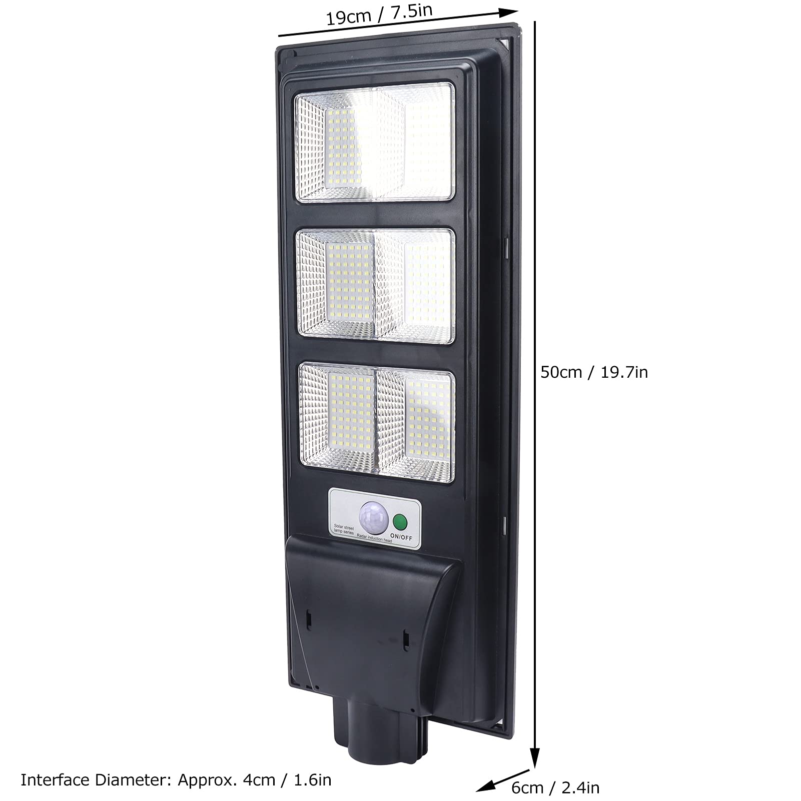 Solarne światła uliczne 300 W, na zewnątrz, światło parkingowe, regulowane mocowanie montowane na ślizgu, od zmierzchu do świtu, wodoodporne ołowe IP65, czujnik ruchu na podwórko, do garażu