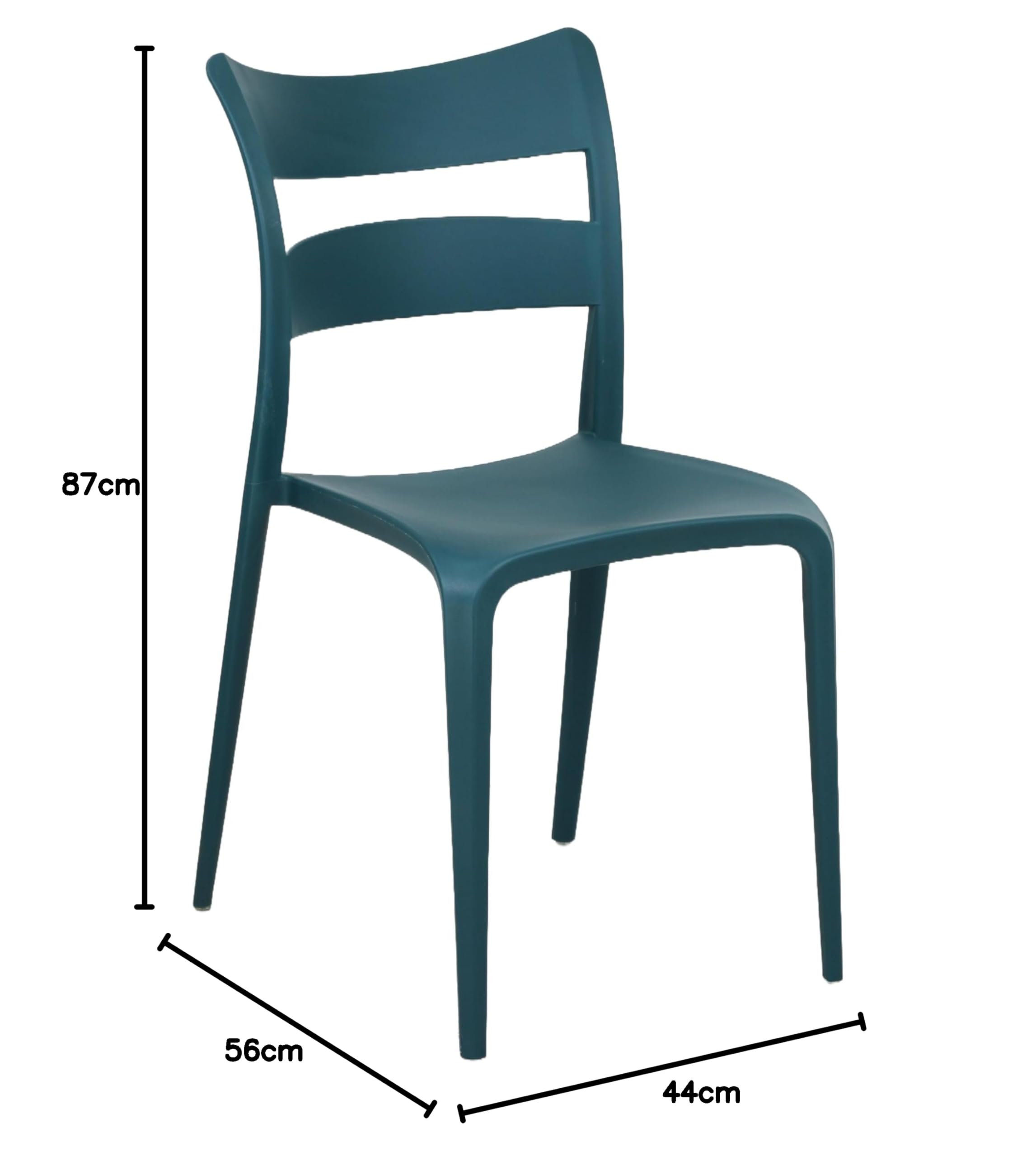 Totò Piccinni Sedia ONDA in Polipropilene moderno design impilabile per esterno e interno (4, Petrolio)