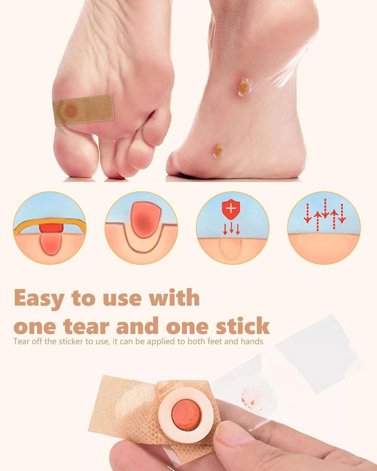 30pcs Almohadillas Quita Verrugas Protectores Con Cuscinetes Suaves Para Alivio Del Dolor De Verrugas Y Callos En Pies Para Comodidad Y Protección Diaria