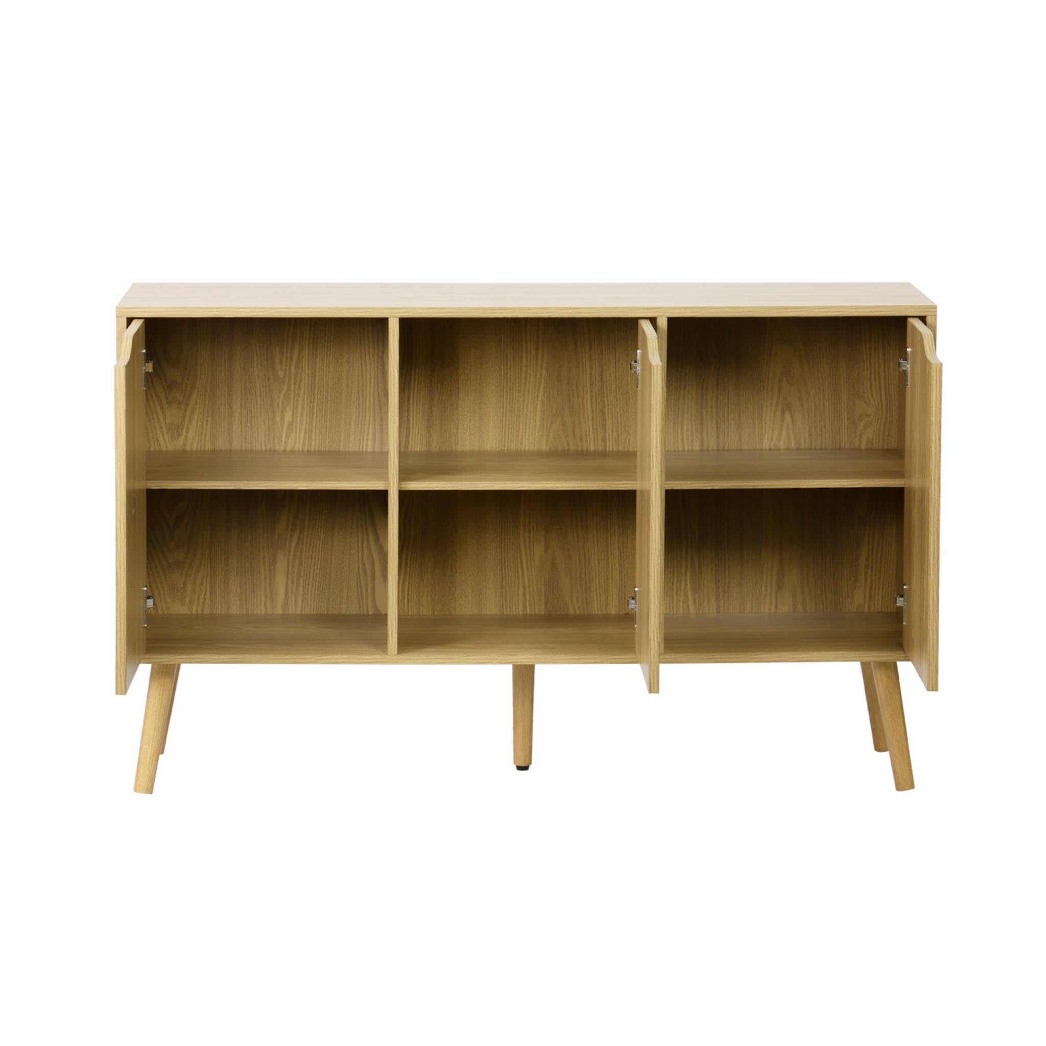 Alice's Garden sweeek - Buffet de Rangement Effet frêne 3 Portes et 3 étagères. Buffet Bas. 120cm