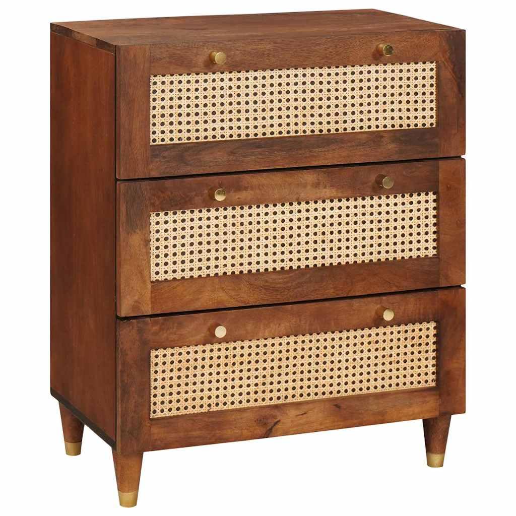 vidaXL Zestaw Komód 2 pcs Brązowy 60 x 33,5 x 75 cm Drewno z mango, Współczesna szafka boczna, z drewna mango, funkcjonalny mebel, prostokątny akcent do salonu, trwała konstrukcja