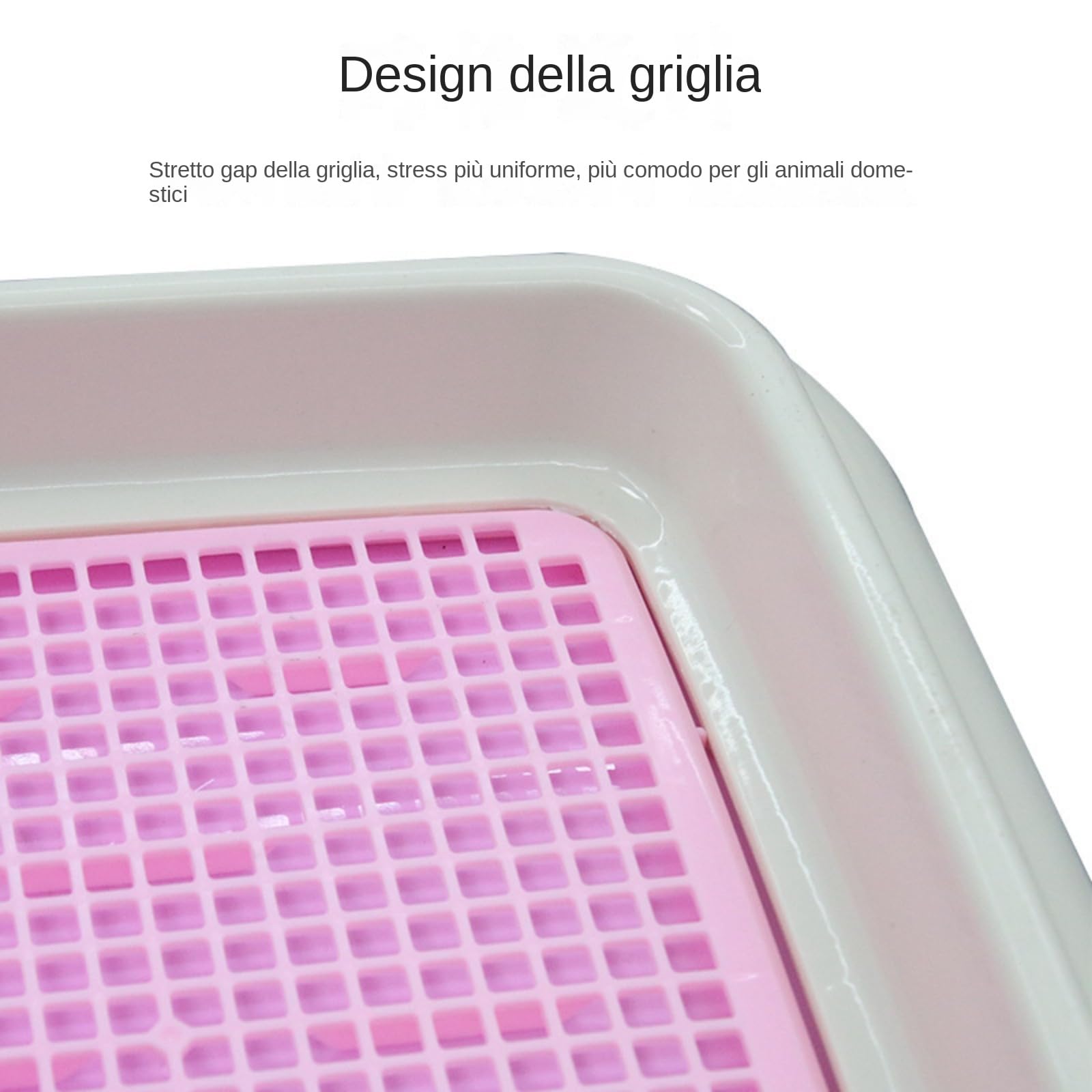 Tappetino per Vasino per Cani da Interni, Custodia per Lettiera, Griglie in Rete Riutilizzabili, Toilette per Cani, Vassoio per Orinatoio Semplice, ROSA