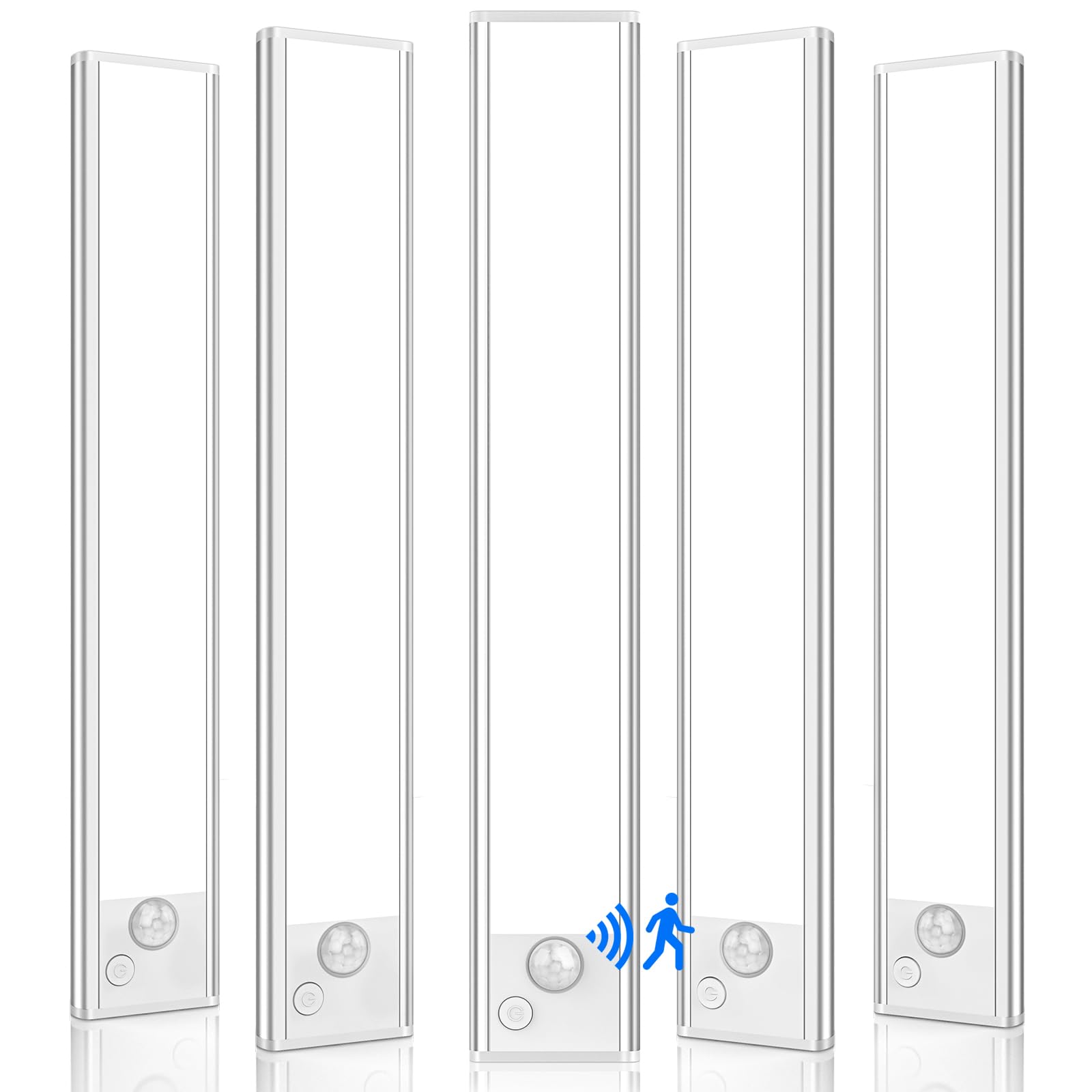 VerRon 5-Pack Under Cabinet Lighting, Upgraded 2200mAh Rechargeable Under Cabinet Lights Wireless, LED Motion Sensor Light Indoor Closet Lights Under-Counter Light Fixtures for Kitchen, Hallway, 10in